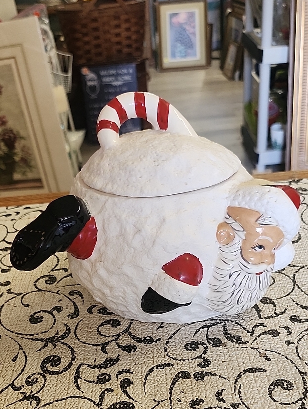 Whimisical Santa Ceramic Treat Jar
